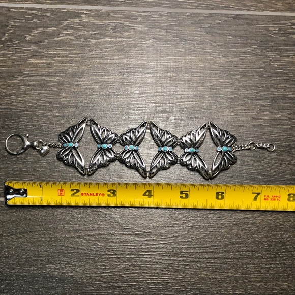 Fossil Silver-Tone Turquoise Butterfly Bracelet - Picture 10 of 11